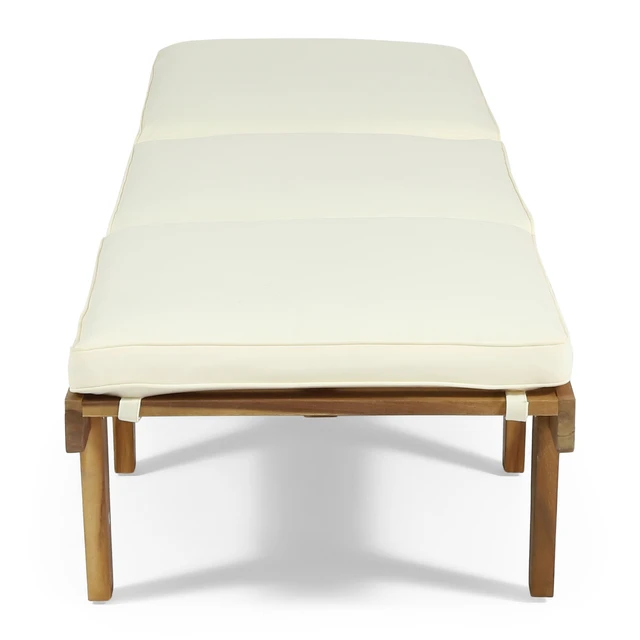 Alt view image 2 of 7 - Chaise Lounge Cushion, Teak, Fabric, Patio Seating