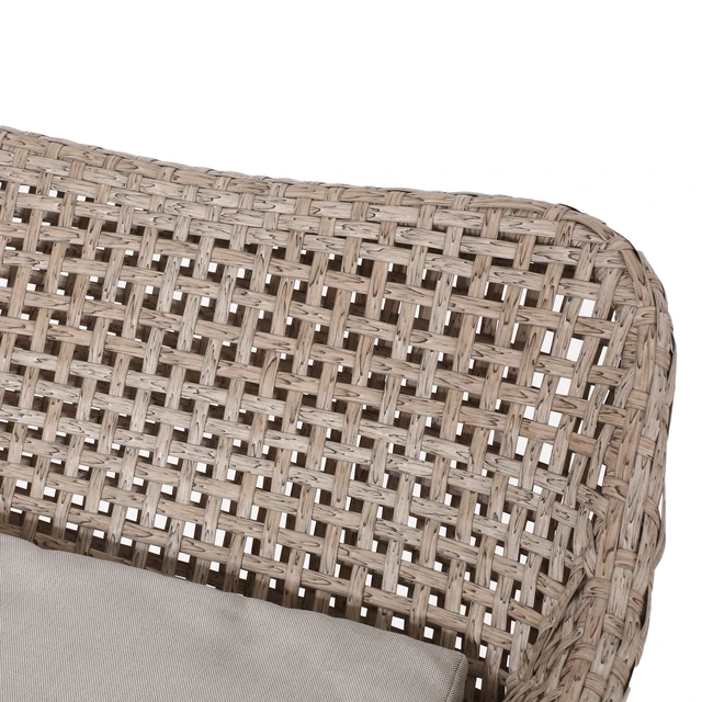 Alt view image 4 of 7 - 29.25 Inch Outdoor Wicker and Iron Low Back Barstools, Mixed Set, Mixed Light Brown, PE Rattan, Iron and Waterproof