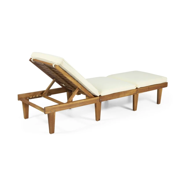 Alt view image 6 of 7 - Chaise Lounge Cushion, Teak, Fabric, Patio Seating