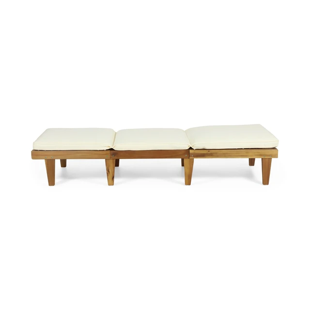 Alt view image 7 of 7 - Chaise Lounge Cushion, Teak, Fabric, Patio Seating