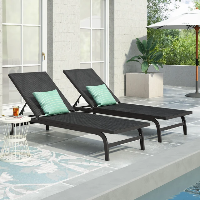 Main image of Chaise Lounge, Dark Grey, Aluminium, Patio Seating
