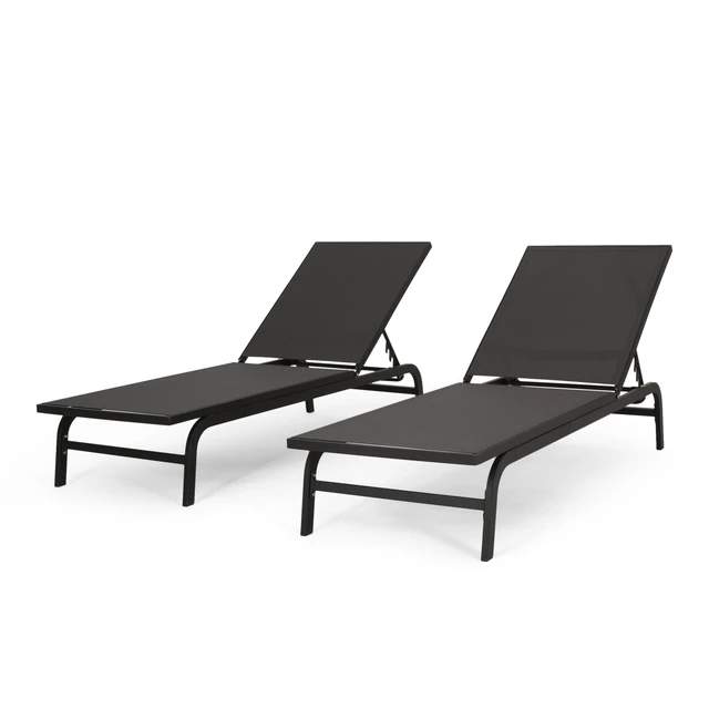 Alt view image 2 of 7 - Chaise Lounge, Dark Grey, Aluminium, Patio Seating