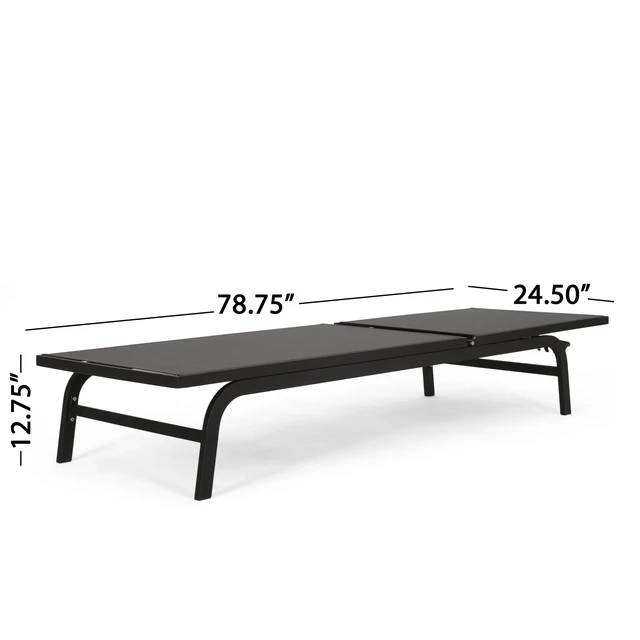 Alt view image 5 of 7 - Chaise Lounge, Dark Grey, Aluminium, Patio Seating