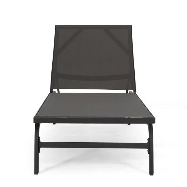 Alt view image 6 of 7 - Chaise Lounge, Dark Grey, Aluminium, Patio Seating