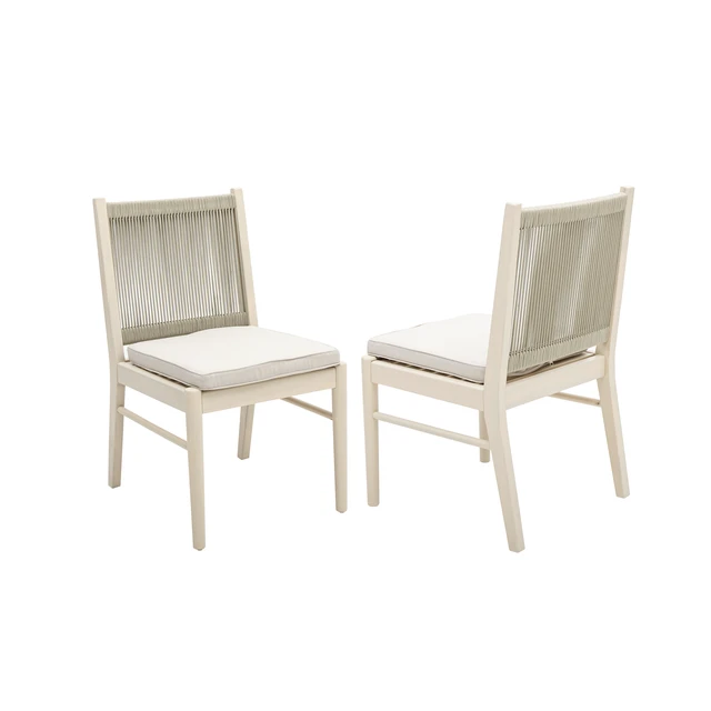 Alt view image 3 of 7 - Dining Chair, Beige, Acacia Wood, Patio Seating