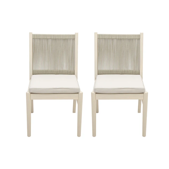 Alt view image 4 of 7 - Dining Chair, Beige, Acacia Wood, Patio Seating