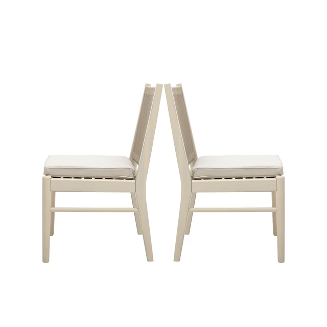 Alt view image 7 of 7 - Dining Chair Set, Beige Yellow, Wood and Rope, Patio Seating