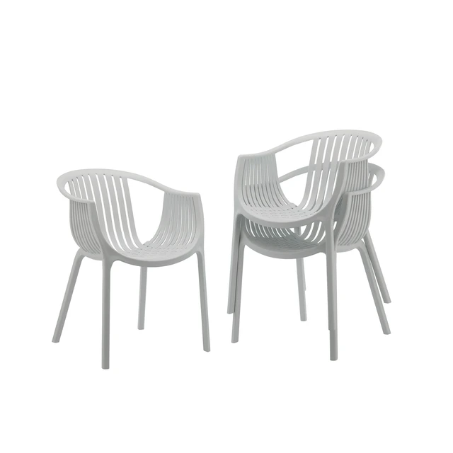 Alt view image 2 of 6 - Patio 2pk Chair, Grey, Plastic, Patio Seating