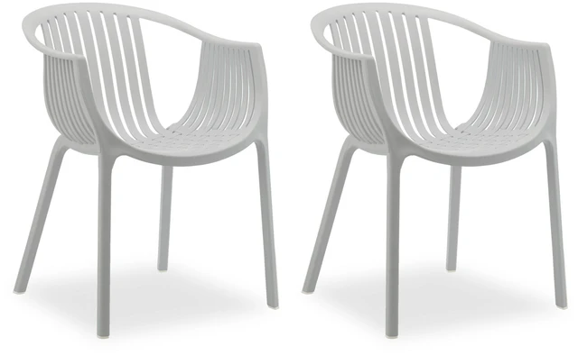 Main image of Patio 2pk Chair, Grey, Plastic, Patio Seating