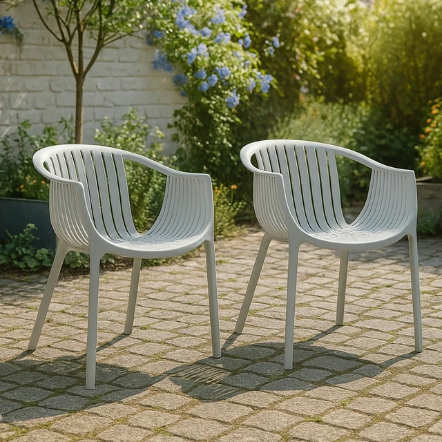 Alt view image 5 of 6 - Patio 2pk Chair, Grey, Plastic, Patio Seating