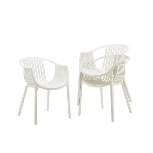 Alt view image 2 of 7 - Patio 2pk Chair, Cream, Plastic, Patio Seating