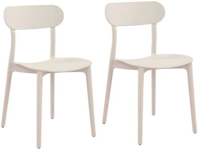 Main image of Patio Stalking Chair Set, Cream, Plastic, Patio Seating