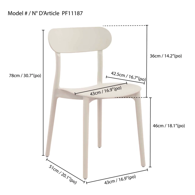 Alt view image 5 of 7 - Patio Stalking Chair Set, Cream, Plastic, Patio Seating