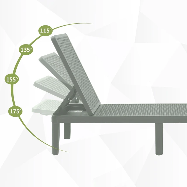 Alt view image 2 of 7 - Outdoor Lounger Chair, Green, Plastic, Patio Seating