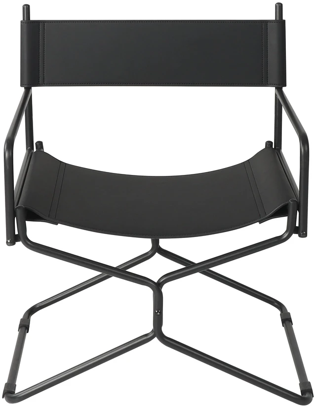 Alt view image 4 of 7 - 21 Inches Leather Director Chair Heavy Duty Folding Camping Chair for Adults, Sports Lawn Outdoor Fishing Courtyard