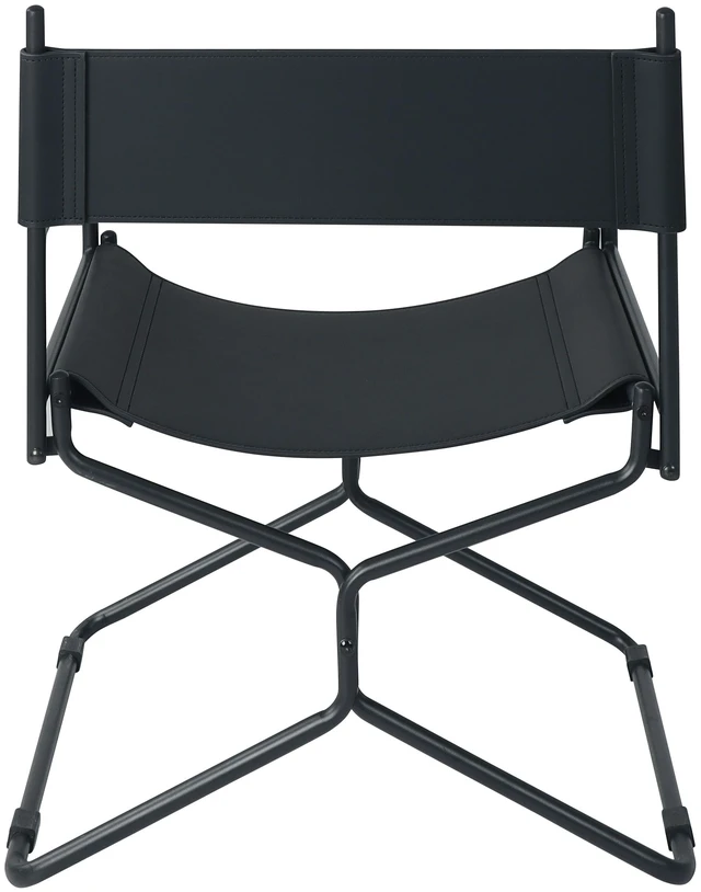 Alt view image 7 of 7 - 21 Inches Leather Director Chair Heavy Duty Folding Camping Chair for Adults, Sports Lawn Outdoor Fishing Courtyard