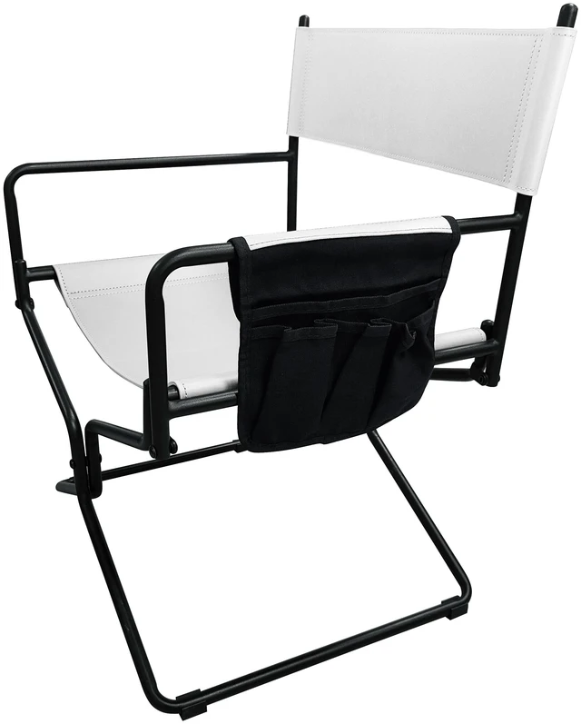 Main image of 21 Inches Leather Director Chair Heavy Duty Folding Camping Chair for Adults, Sports Lawn Outdoor Fishing Courtyard