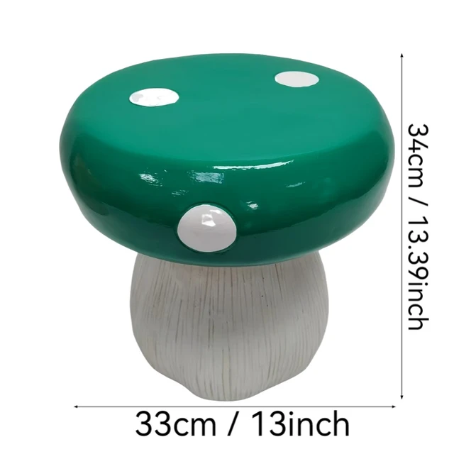 Alt view image 4 of 7 - Mushroom Model Statue Stool, Outdoor Garden Resin Stool 13.8 Inch Forest Base Mushroom Model Courtyard Lawn Courtyard