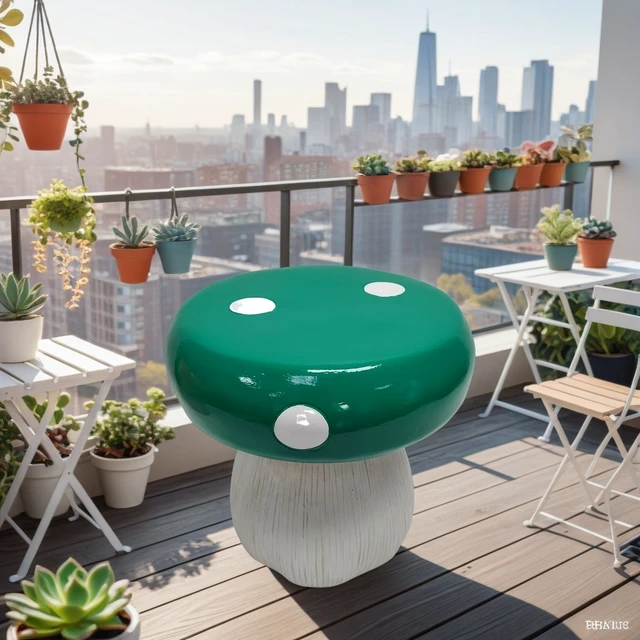 Alt view image 7 of 7 - Mushroom Model Statue Stool, Outdoor Garden Resin Stool 13.8 Inch Forest Base Mushroom Model Courtyard Lawn Courtyard