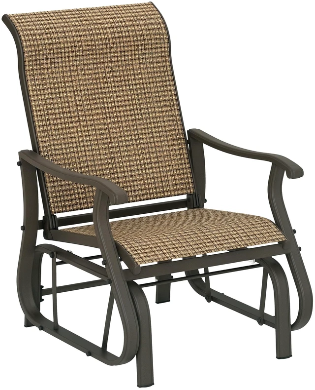 Main image of Outdoor Glider Chair, Gliders for Outside Patio with Steel Frame and Mesh Fabric for Garden and Mixed, Mixed Light