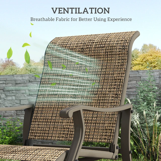 Alt view image 5 of 7 - Outdoor Glider Chair, Gliders for Outside Patio with Steel Frame and Mesh Fabric for Garden and Mixed, Mixed Light
