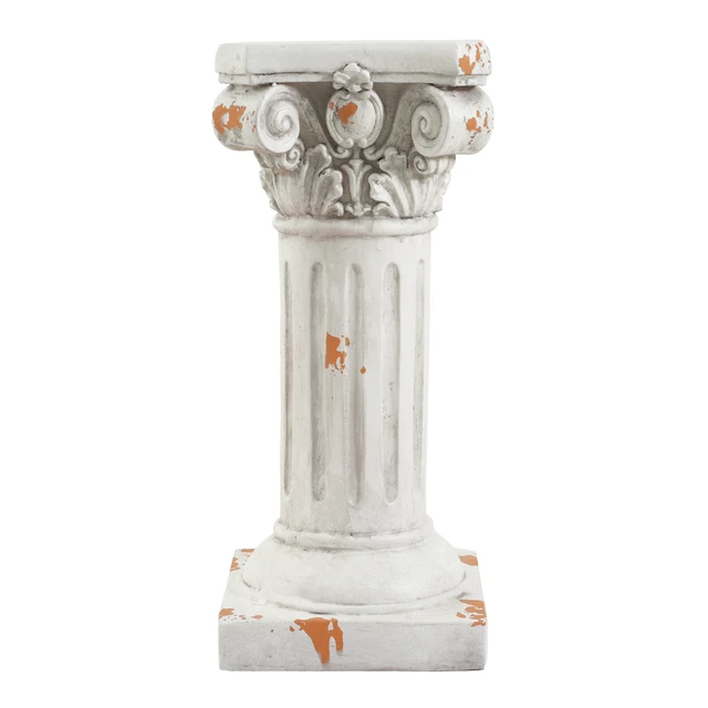 Alt view image 6 of 7 - 22.44 Inch Ionic Pedestal Plant Stand, Decorative Pedestal Side Table for Indoor Outdoor Entryway Garden Assembly