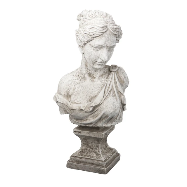 Alt view image 2 of 7 - 10 9x22 Inch Bust Women in Magnesian, Sculpture for Garden Decor, Antique White, Magnesium Oxide, Statues Sculptures