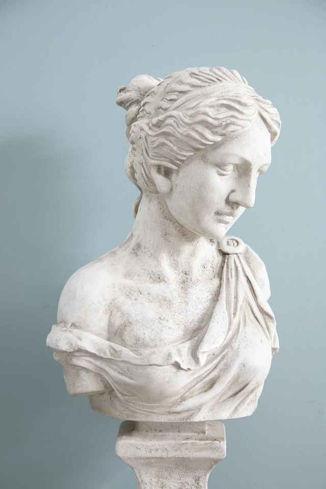Alt view image 5 of 7 - 10 9x22 Inch Bust Women in Magnesian, Sculpture for Garden Decor, Antique White, Magnesium Oxide, Statues Sculptures