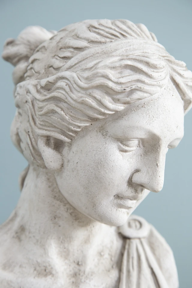 Alt view image 4 of 7 - 10 9x22 Inch Bust Women in Magnesian, Sculpture for Garden Decor, Antique White, Magnesium Oxide, Statues Sculptures