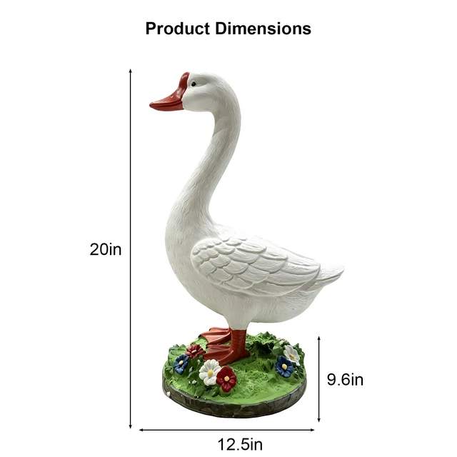 Alt view image 6 of 7 - 20 Inch DIY Paintable Goose Garden Statue, Magnesia Outdoor Yard Sculpture Goose Decor for Patio Lawn, White, Magnesium