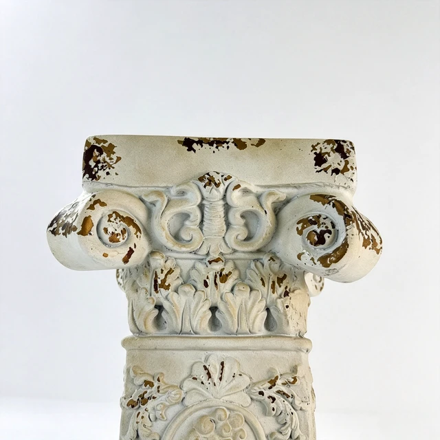 Alt view image 6 of 7 - Pedestal Column Plant 33.46 Inch Tall Roman Column with Base Roman Pillar Greek Magnesium Oxide Large Size Statue