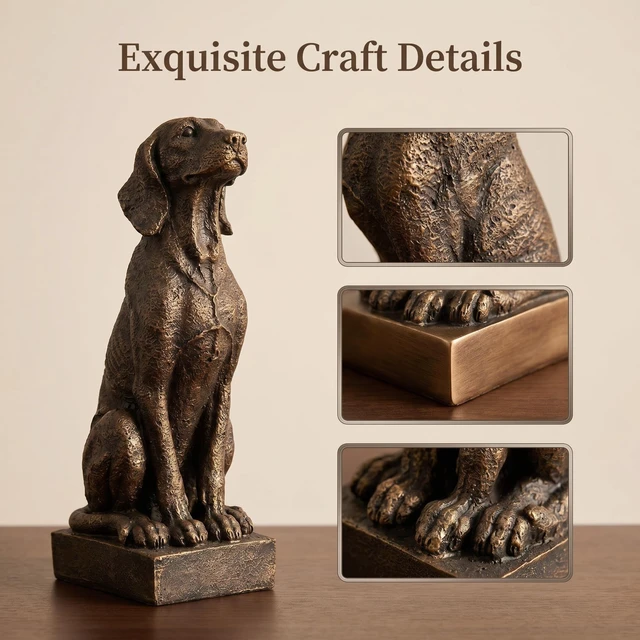 Alt view image 4 of 7 - Sitting Hound Dog Statue, 29 Inch Resin Hunting Dog Sculpture Decor for Living Entryway Table Shelf Indoor Decor