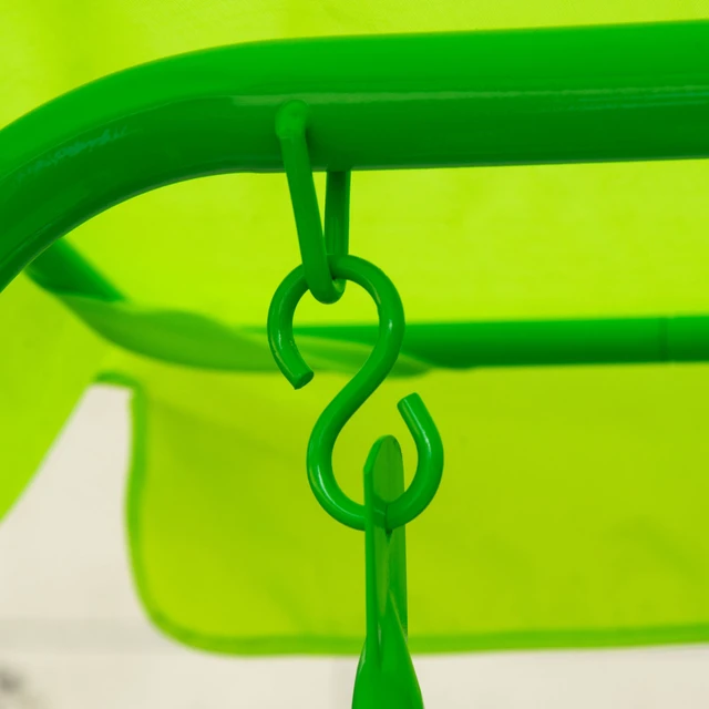 Alt view image 3 of 7 - Kids Patio Swing, Seater Outdoor Swing Chair with Adjustable Canopy and Safety Belt Frog Pattern Hanging Bench