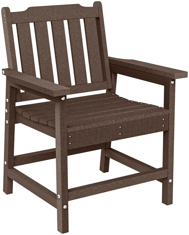 Main image of All Weather Patio Chair, HDPE Patio Dining Chair Heavy Duty Like Outdoor Furniture for Garden Deck Lawn, Brown, HDPE