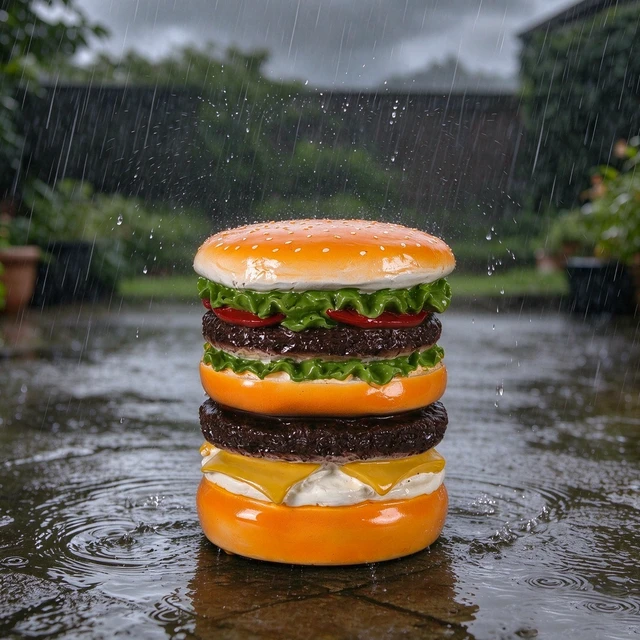 Alt view image 3 of 7 - 12.6 Inch Sculptures Garden Statues, Double Burger Stool Garden Statue Magnesium Oxide Composite Outdoor Stool Decor