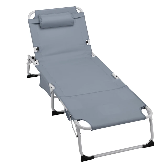 Alt view image 4 of 7 - Heavy Duty Tanning Chair with Face Hole Adjustable Position Folding Chaise Lounge Chairs for Outside Portable Lay Flat
