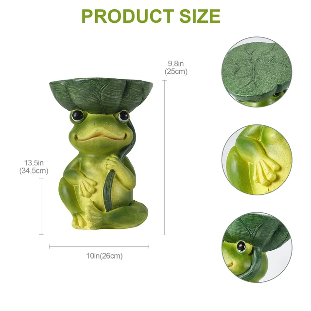 Alt view image 6 of 7 - 9.8 Inch Sculptures Garden Statues, Frog Stool Garden Statue Magnesium Oxide Composite Outdoor Stool Decor for Yard