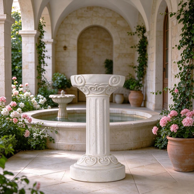 Main image of 20.08 Inch Sculptures Garden Statues, Large Roman Column Pedestal Cylinder Magnesium Oxide Composite Outdoor Garden