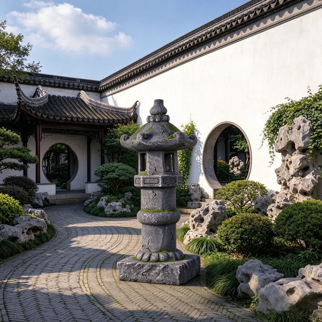 Alt view image 4 of 7 - Magnesium Oxide Solar Pagoda Garden Statue with LED, Oriental Tower Lantern Outdoor Yard Patio Decor Ornament Gift