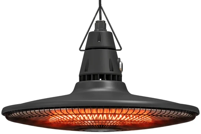 Alt view image 3 of 7 - Hanging Electric Patio Heater, Waterproof Infrared Outdoor Heater with Carbon Fiber Heating Tube and Remote Control