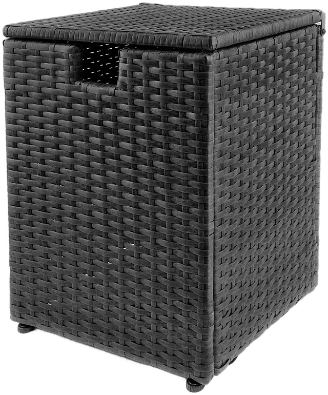 Main image of Woven Rattan Surface Propane Tank Cover, Black, Outdoor Heating