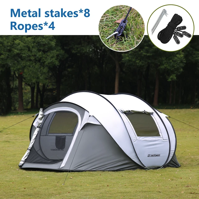 Alt view image 5 of 7 - 4 to 6 Persons Pop-Up Boat Tent, White Gray, Polyethylene
