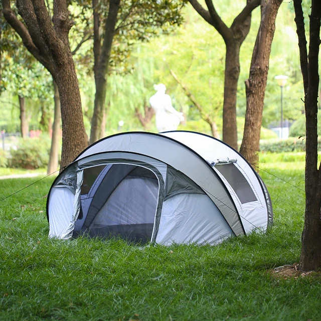 Alt view image 4 of 7 - 4 to 6 Persons Pop-Up Boat Tent, White Gray, Polyethylene