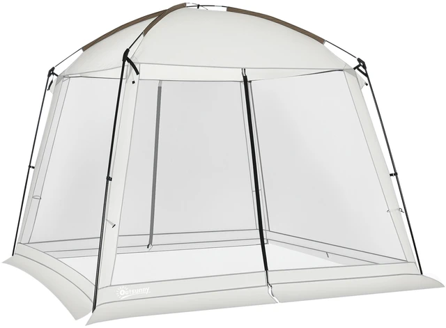 Main image of 10 Screen, Screen Tent with 2 Doors and Carry Bag Easy Setup for Patios Outdoor Camping Activities, White, Wood