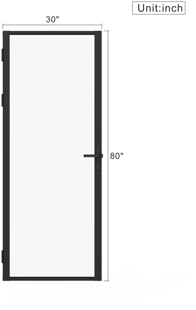 Alt view image 2 of 7 - Clear Glass Interior Door Slab, Inchx 80 Inch Slab Door for Closet Certified Tempered Glass Long Lasting Aluminum Frame