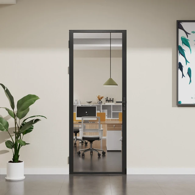 Alt view image 7 of 7 - Clear Glass Interior Door Slab, Inchx 80 Inch Slab Door for Closet Certified Tempered Glass Long Lasting Aluminum Frame