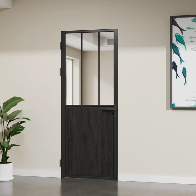 Main image of French Interior Door Slab, Inchx 80 Inch Slab Door for Closet Certified Tempered Glass with MDF Panle Long Lasting