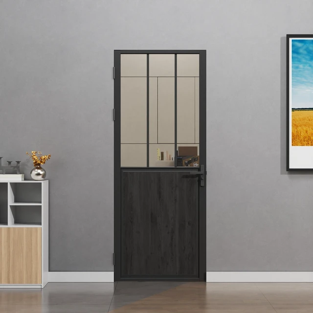 Alt view image 7 of 7 - French Interior Door Slab, Inchx 80 Inch Slab Door for Closet Certified Tempered Glass with MDF Panle Long Lasting