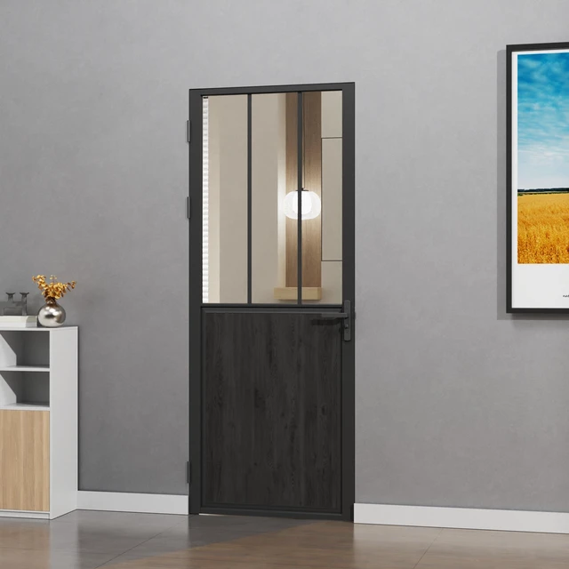 Alt view image 4 of 7 - French Interior Door Slab, Inchx 80 Inch Slab Door for Closet Certified Tempered Glass with MDF Panle Long Lasting