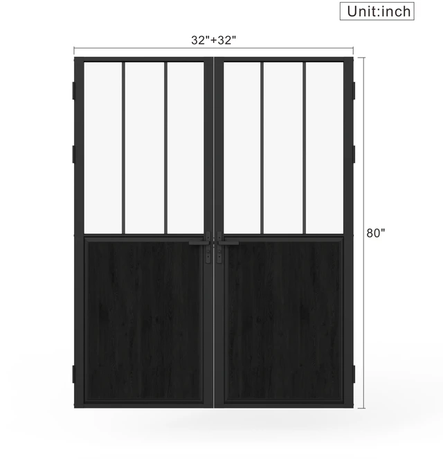 Alt view image 2 of 7 - French Interior Door Slab, Inchx 80 Inch Slab Door for Closet Certified Tempered Glass with MDF Panle Long Lasting